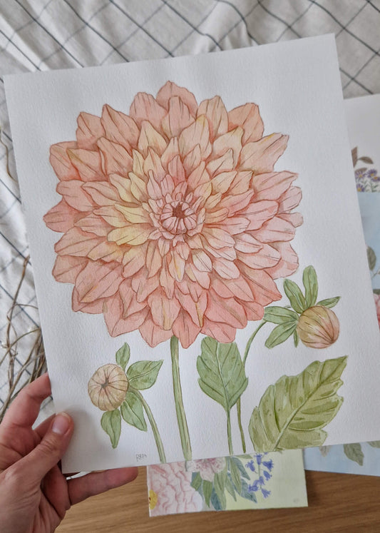 "Dahlie" - Original Aquarell