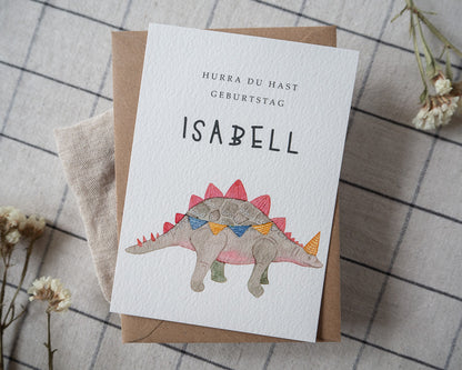 "Stegosaurus" - Personalisierte Geburtstagskarte