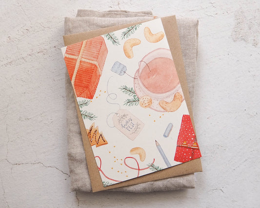 Postkarte Weihnachten - Weihanchtstee