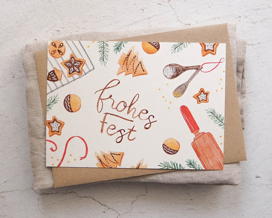 Postkarte Weihnachten - Plätzchen