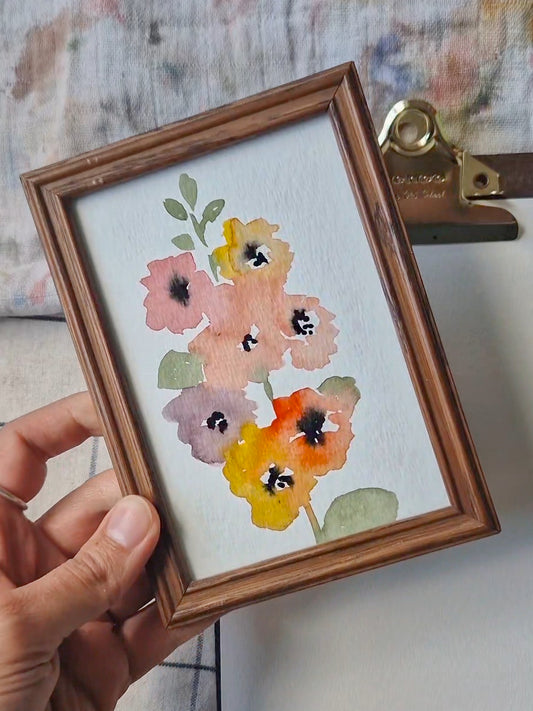 4 ganz einfache Aquarellblumen für Anfänger