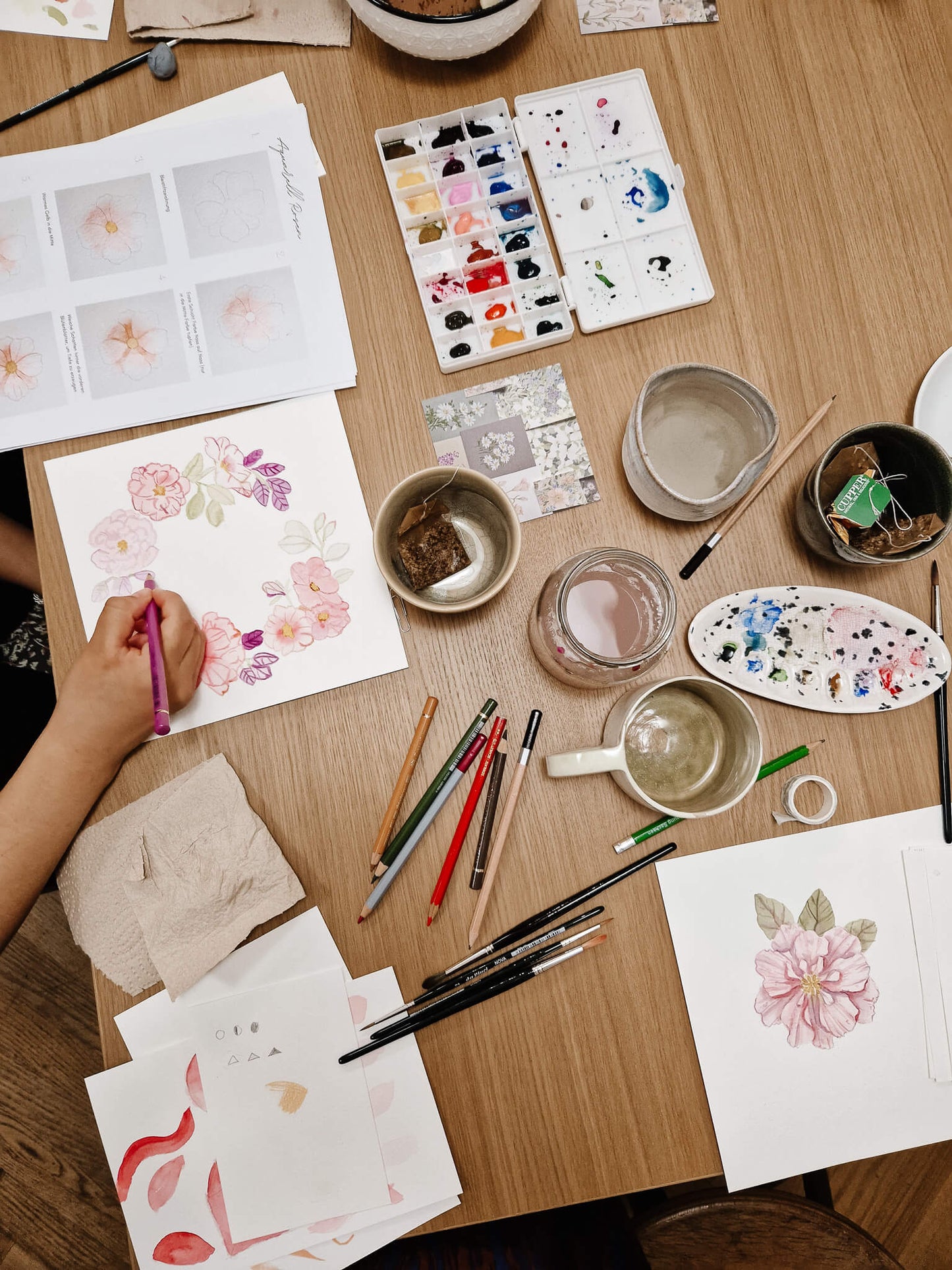 Erdbeerkranz Aquarell Workshop - 29.03.25 / 14 - 18 Uhr