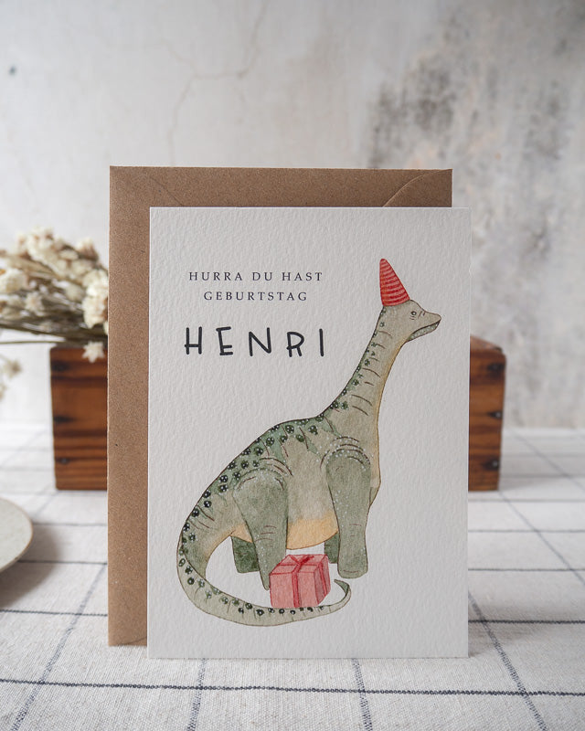 "Brontosaurus" - Personalisierte Geburtstagskarte