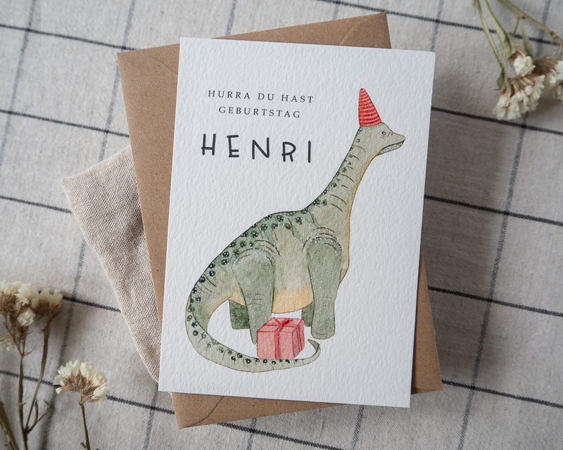 "Brontosaurus" - Personalisierte Geburtstagskarte