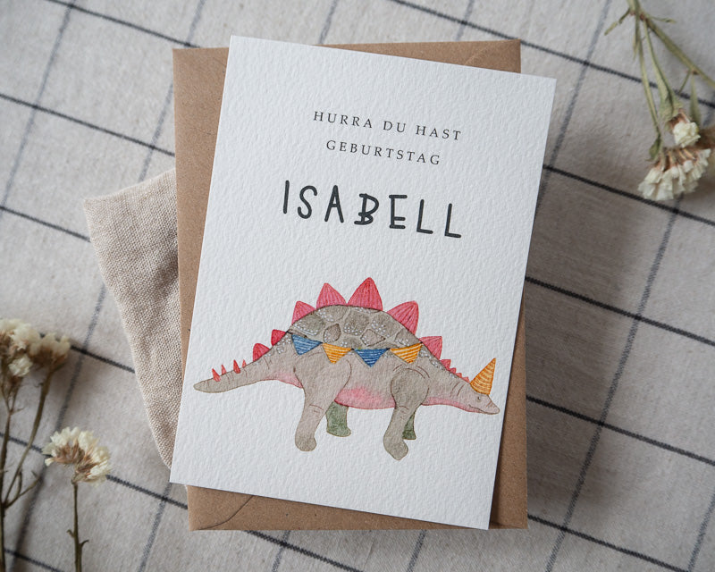 "Stegosaurus" - Personalisierte Geburtstagskarte