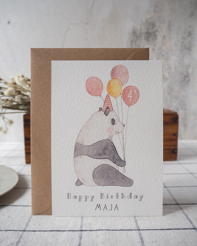 "Panda" - Personalisierte Geburtstagskarte