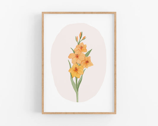 "Gladiole" Blumen Print - Din A4