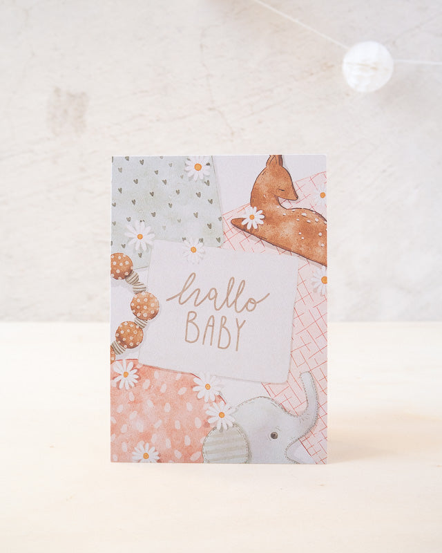 "Hallo Baby" - Postkarte zur Geburt