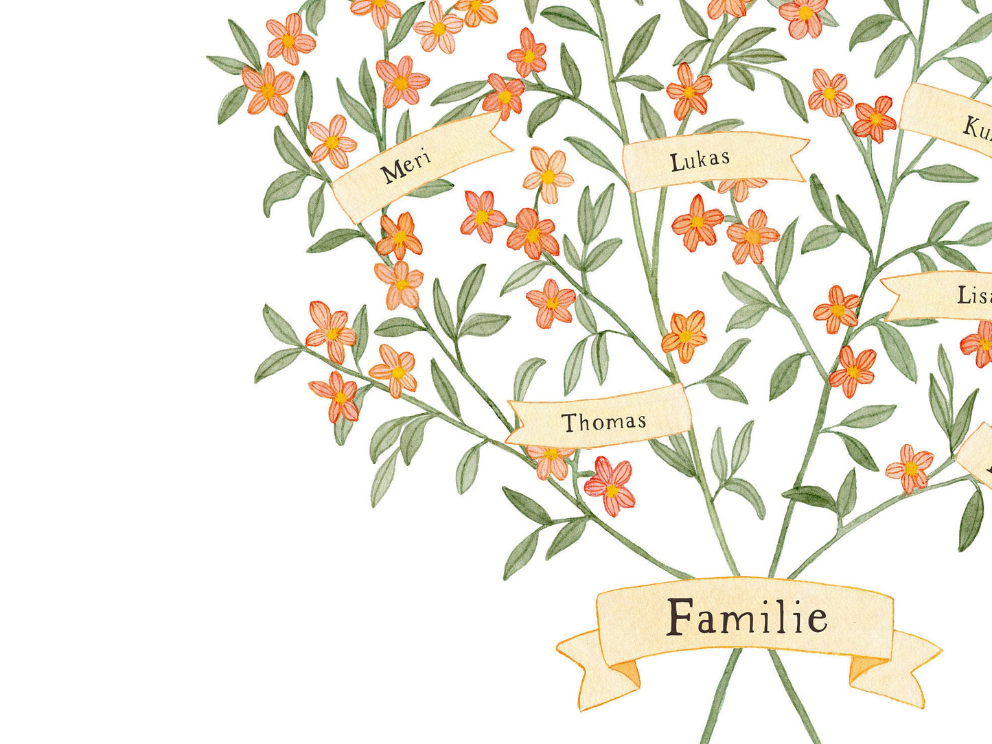 Familienbaum - Stammbaum mit Wimpeln
