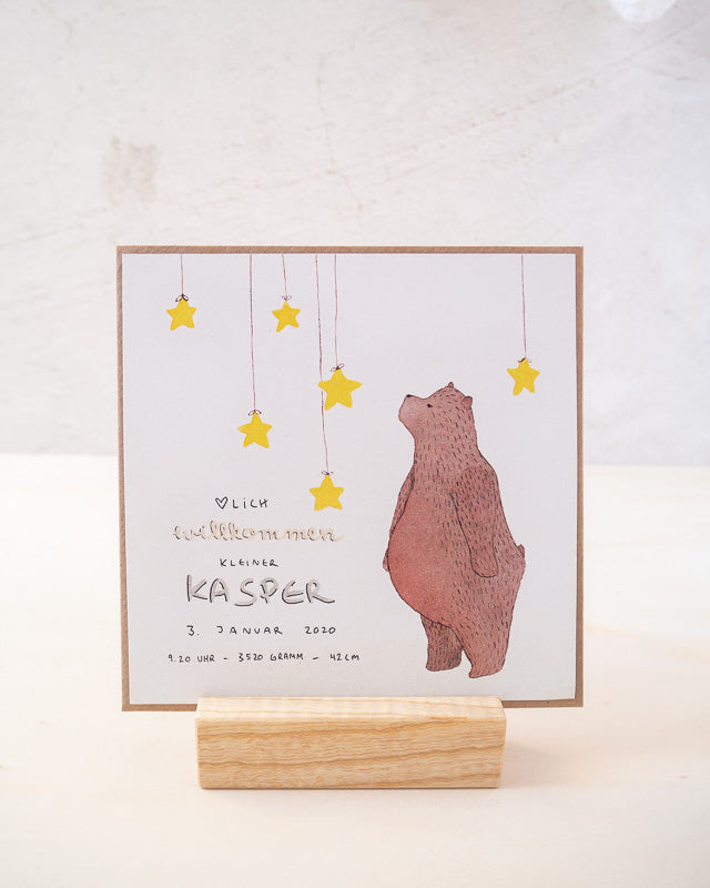 "Bär" - Personalisierte Glückwunschkarte zur Geburt