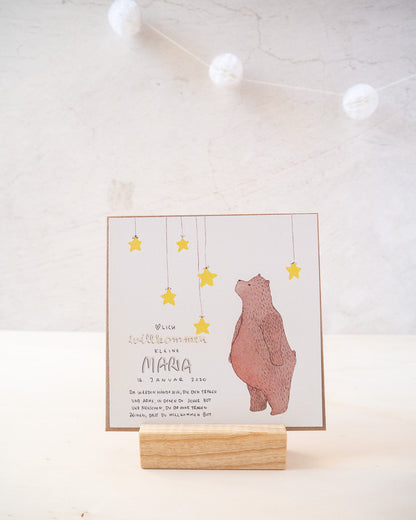 "Bär" - Personalisierte Glückwunschkarte zur Geburt